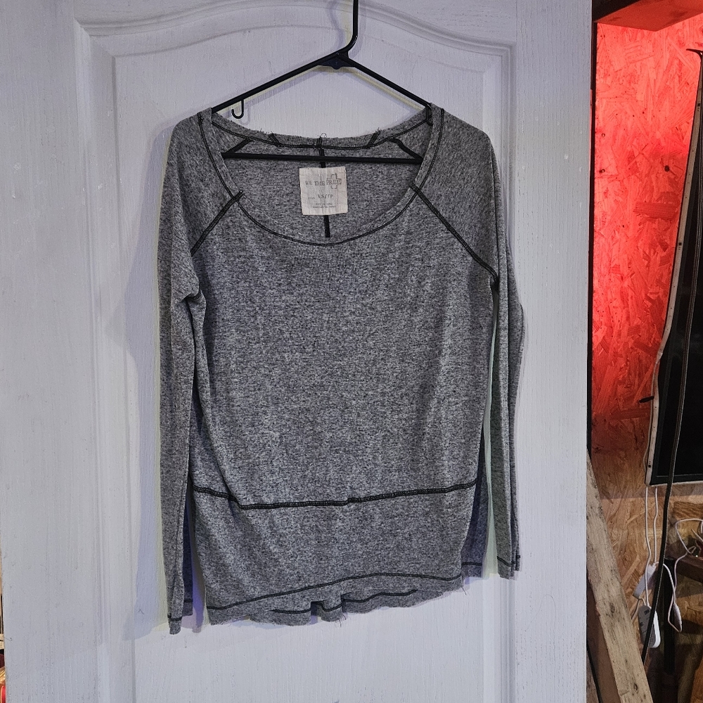 XS WE THE FREE Burnout long-sleeved comfy layering tee gray